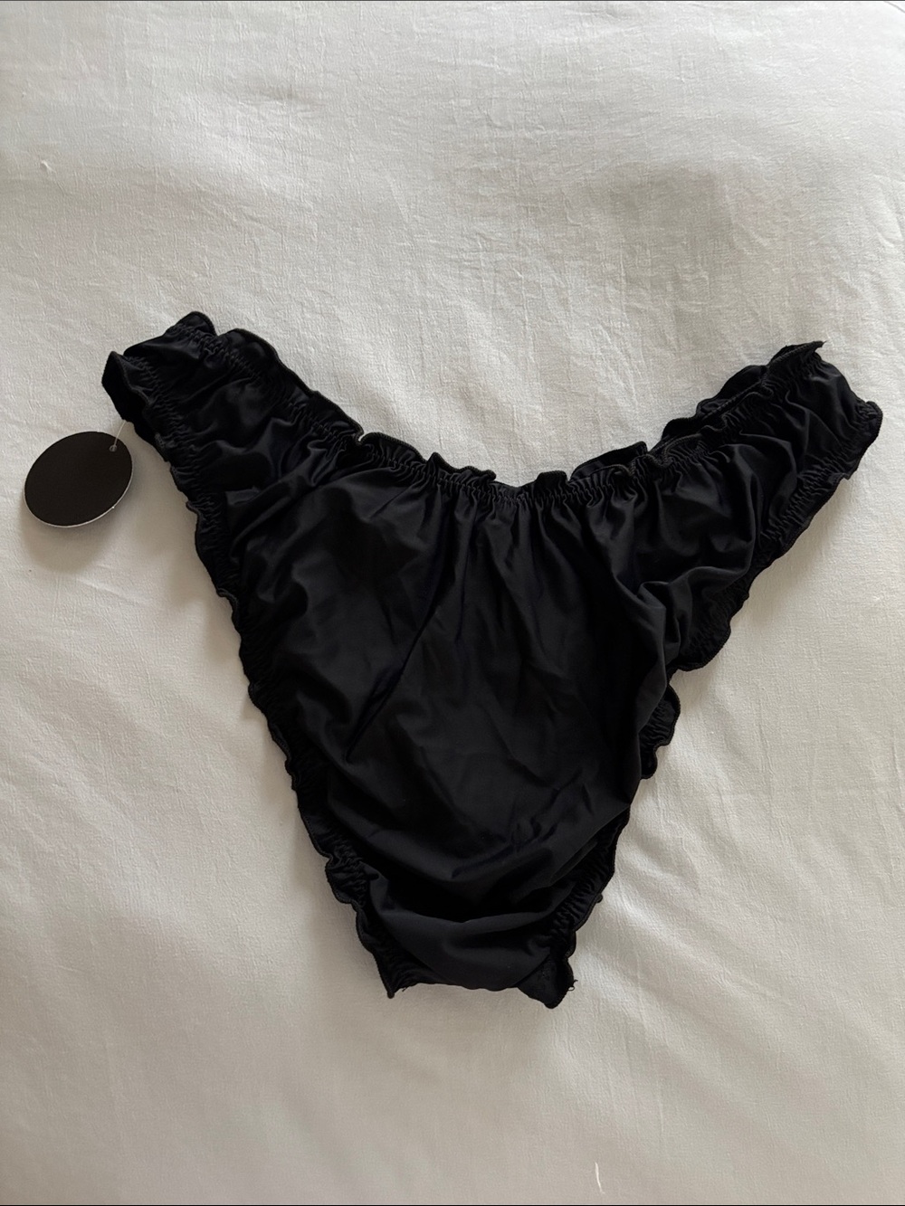 Black Ruffle Bikini Bottom - M - Picture 5 of 5